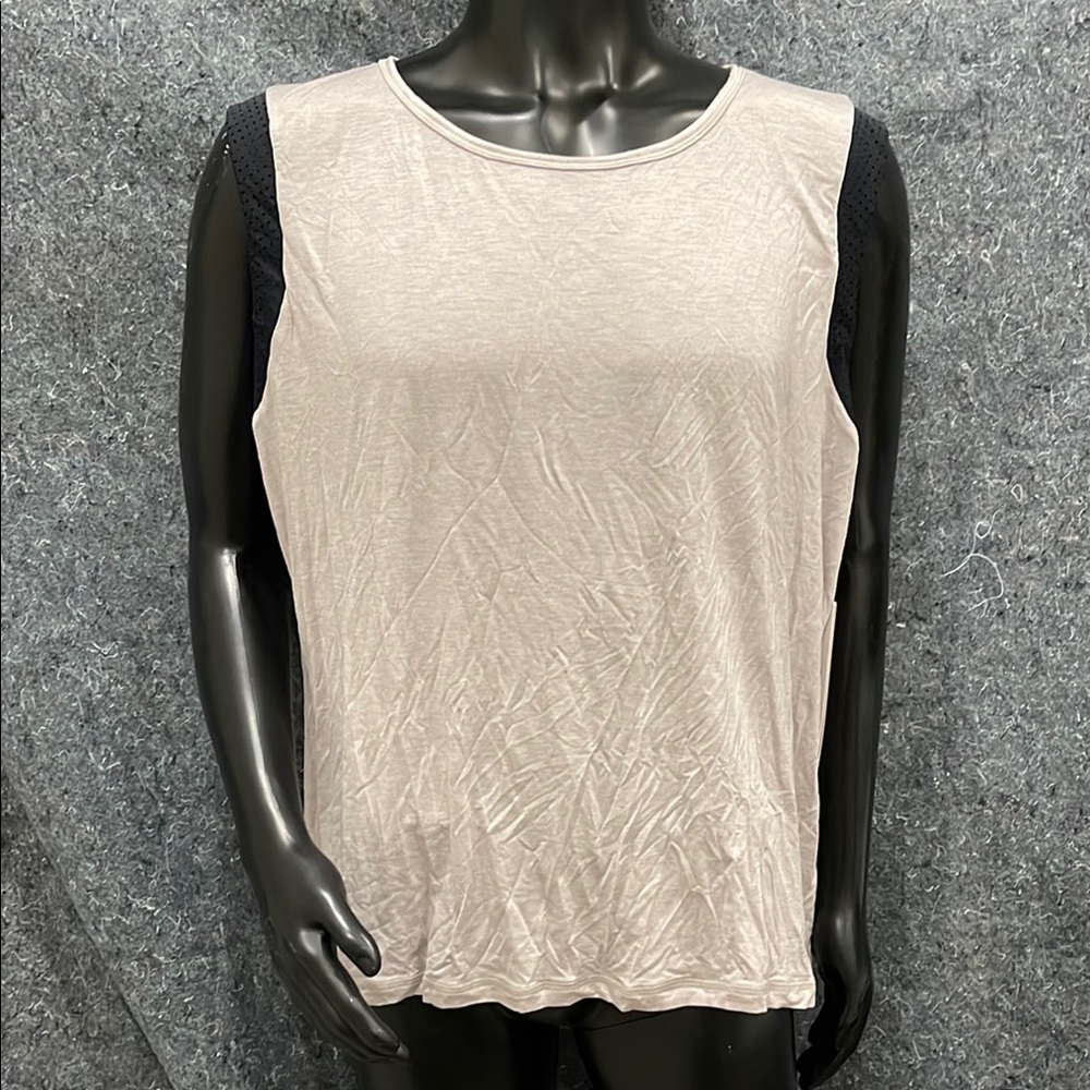 NEW Shape WOMENS 3X Gray Black Sleeveless Stretch Mesh Echo Tank Muscle Shirt